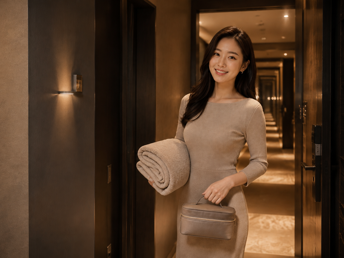 군포 방문 홈케어 일정을 준비하는 젊은 성인 한국 여성 관리사